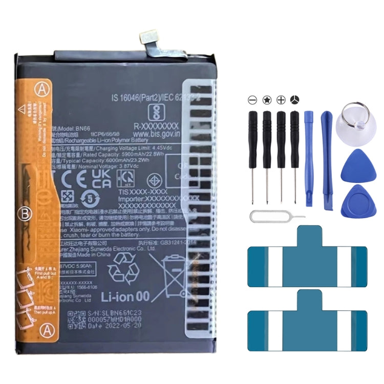 BN53 4820 mAh Li-Polymer Battery Replacement For Xiaomi Redmi Note 9 Pro 5G, BM37, BN51, BM52, BM4M, BM4Q, BN56, BM55, BN53, BN62, BM54, BM4X, BM4Y, BM5...