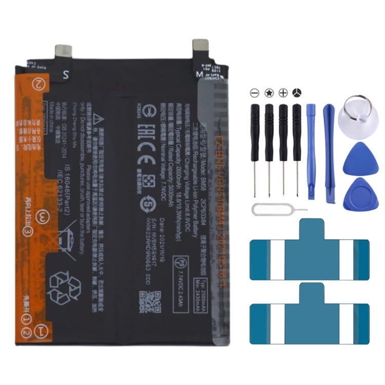 BN53 4820 mAh Li-Polymer Battery Replacement For Xiaomi Redmi Note 9 Pro 5G, BM37, BN51, BM52, BM4M, BM4Q, BN56, BM55, BN53, BN62, BM54, BM4X, BM4Y, BM5...