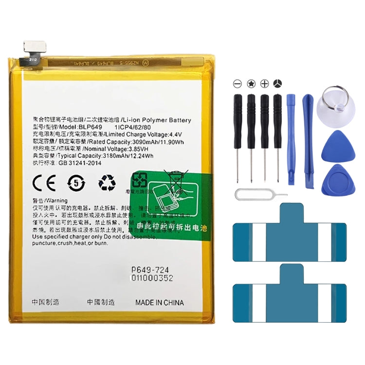 BLP855 4500 mAh Li-Polymer Battery Replacement For OPPO Reno6 Pro 5G / K9 Pro, BLP595, BLP603, BLP599, BLP611, BLP609, BLP621, BLP623, BLP635, BLP643   ...