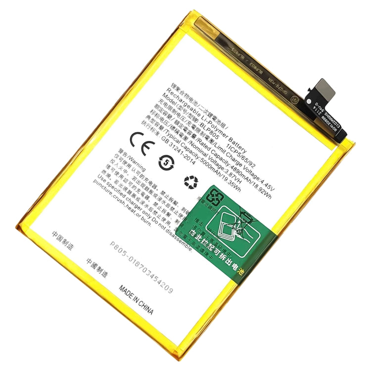 BLP855 4500 mAh Li-Polymer Battery Replacement For OPPO Reno6 Pro 5G / K9 Pro, BLP805, BLP851, BLP831, BLP851 For OPPO F19 / F19s, BLP757, BLP751, BLP73...