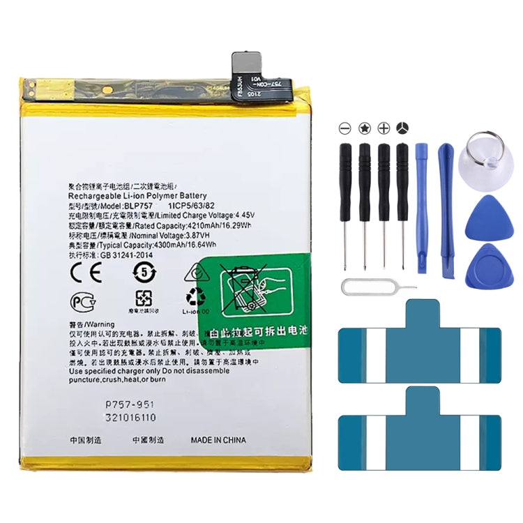 BLP855 4500 mAh Li-Polymer Battery Replacement For OPPO Reno6 Pro 5G / K9 Pro, BLP805, BLP851, BLP831, BLP851 For OPPO F19 / F19s, BLP757, BLP751, BLP73...