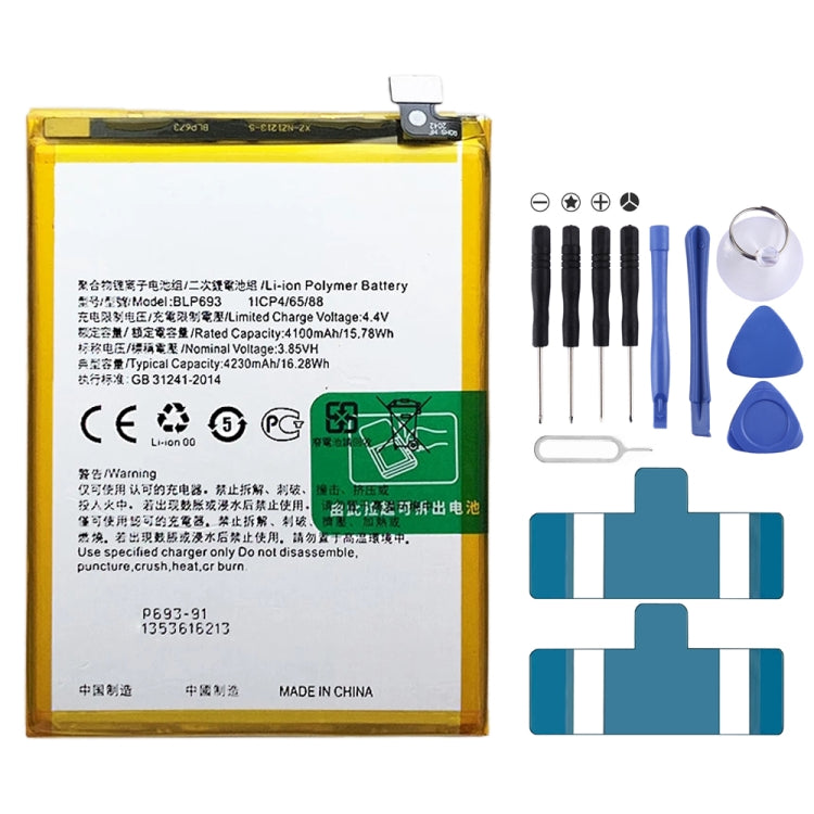 BLP855 4500 mAh Li-Polymer Battery Replacement For OPPO Reno6 Pro 5G / K9 Pro, BLP805, BLP851, BLP831, BLP851 For OPPO F19 / F19s, BLP757, BLP751, BLP73...