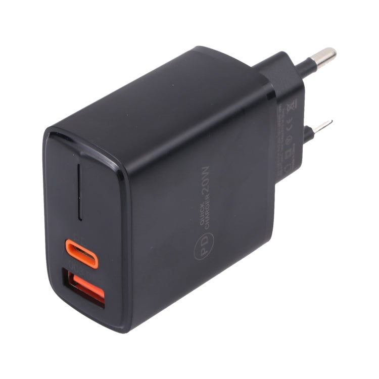 20W Fast USB Charger with Type-C and QC 3.0 for US Plug