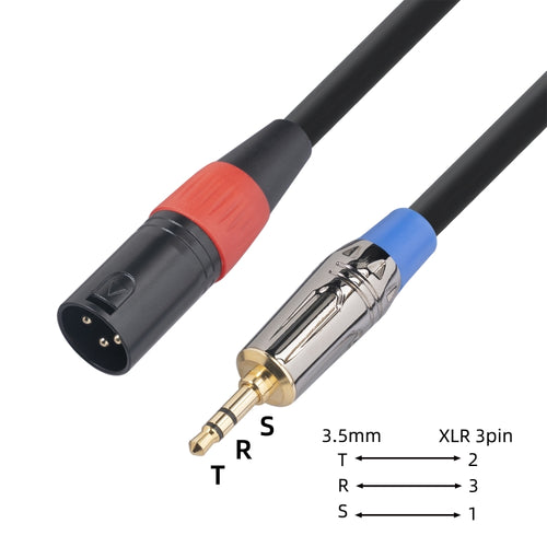 3.5mm TRS to XLR Male Microphone Audio Cable - 30cm