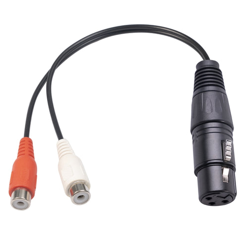 3pin XLR Female to 2 x RCA Female Audio Cable - 20cm Length