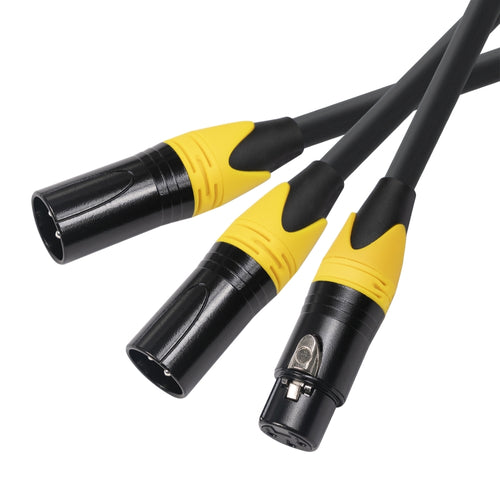 3Pin XLR Female to Dual XLR Male Audio Cable - 1m Length