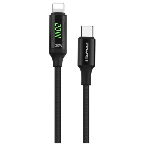 awei CL-123L Cavo di ricarica rapida dati da USB-C/Type-C a 8 pin da 1 m, CL-123L