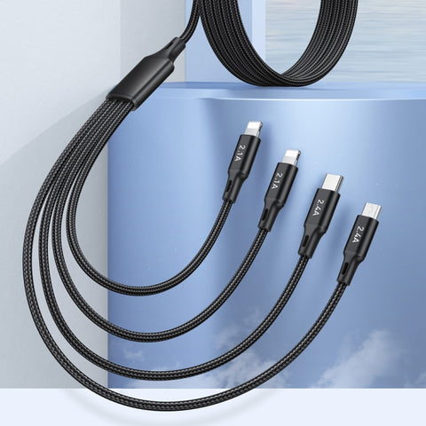 awei CL-129 Cavo di ricarica multiplo da USB a USB-C 4 in 1 / da Tipo C a 8 pin a Micro USB, CL-129