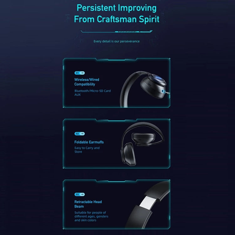 cuffie-stereo-wireless-awei-a200bl-a200bl - immagine 4