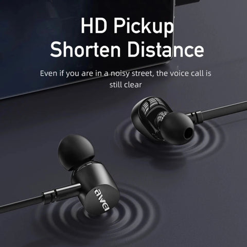 Awei TC-7 mini auricolari stereo in-ear da 1,2 m, TC-7