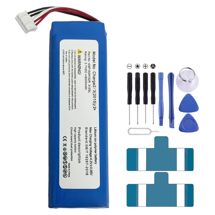 For JBL Charger 2+/Charge 2 Plus/Charge 3 2015 GSP1029102R 310SL P763098 6000mAh Battery Replacement, For JBL Charger 2+/Charge 2 Plus/Charge 3 2015    ...