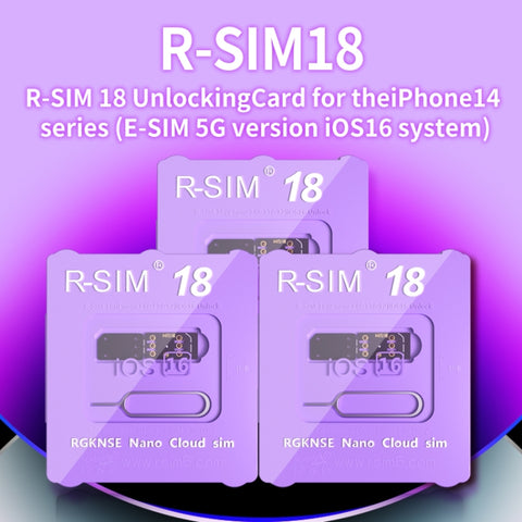 R-SIM 18 si trasforma bloccato nella scheda di sblocco universale 5G sbloccata del sistema iOS16, R-SIM 18