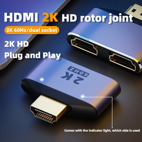 Adattatore HDMI 2 in 1 2K 60Hz con LED Indicatori