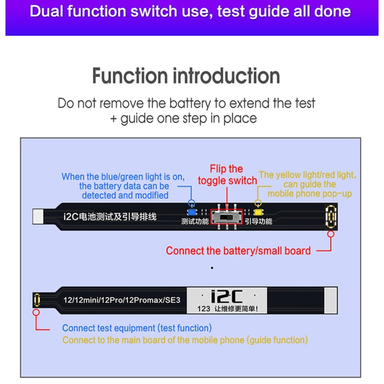 i2C Battery Boot Strap Test Flex Cable, For iPhone 5 SE / 6s / 6 Plus / 6s Plus / 7 / 7 Plus                                                            ...