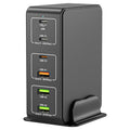 120W 6-Port Desktop Fast Charger with Type-C & USB Ports