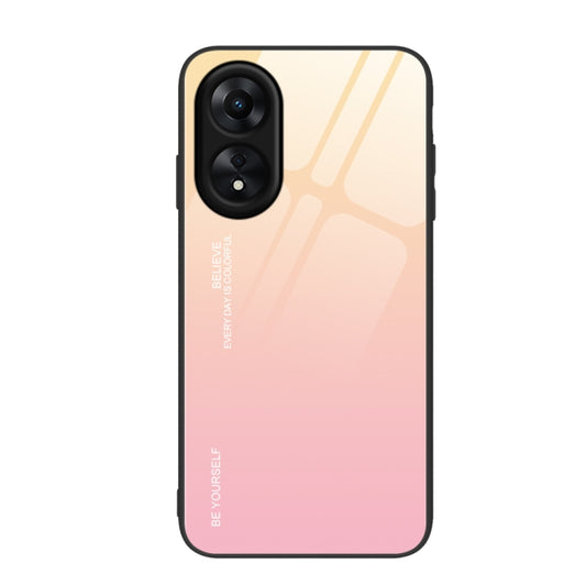 Per la custodia del telefono in vetro sfumato di colore OPPO A17, For OPPO A17