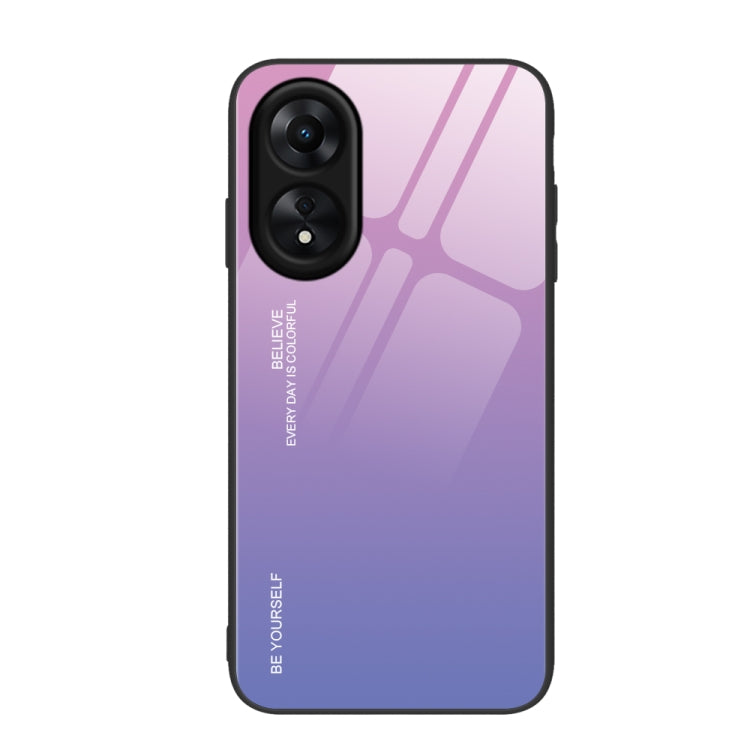 Per la custodia del telefono in vetro sfumato di colore OPPO A17, For OPPO A17