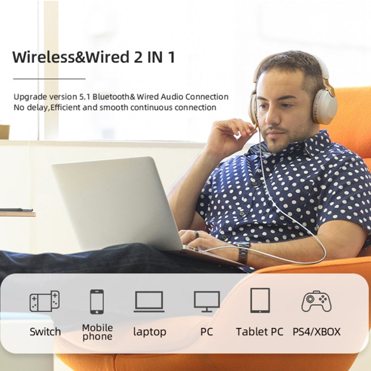 cuffie-pieghevoli-con-riduzione-del-rumore-b2-wireless-bluetooth-5-1 - immagine 6