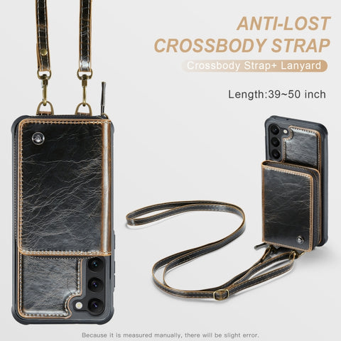 Per Samsung Galaxy S23 5G JEEHOOD C22 Serie Custodia per telefono in pelle con cerniera a portafoglio con doppio cordino, Per Samsung Galaxy S23 5G