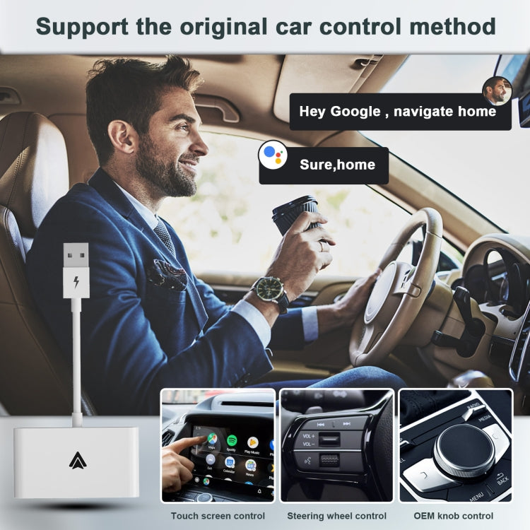 THT-020-2+ USB + USB-C / Type-C Wired to Wireless Carplay Adapter for Android Smartphone, THT-020-2+