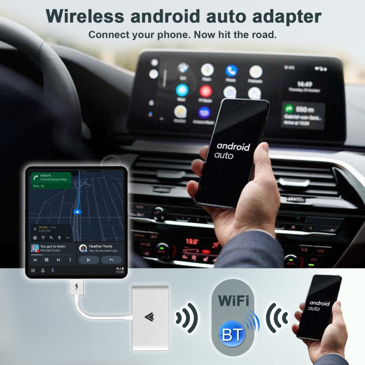 THT-020-2+ USB + USB-C / Type-C Wired to Wireless Carplay Adapter for Android Smartphone, THT-020-2+