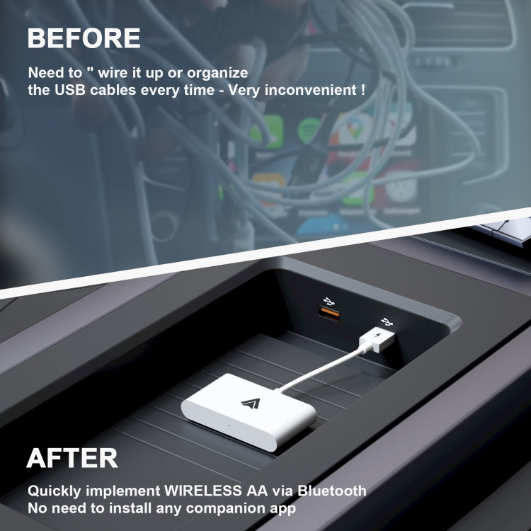 THT-020-2+ USB + USB-C / Type-C Wired to Wireless Carplay Adapter for Android Smartphone, THT-020-2+
