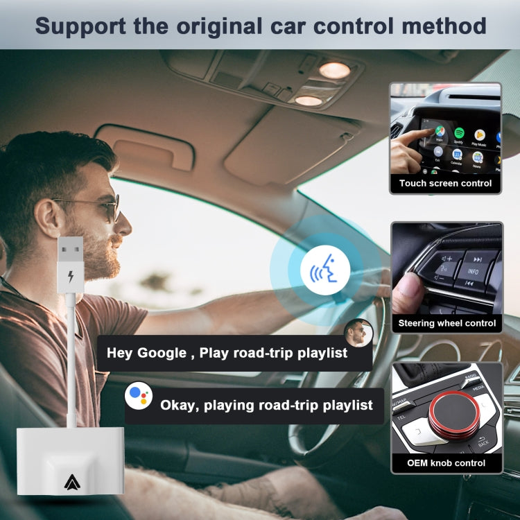 THT-020-3+ USB + USB-C / Type-C Wired to Wireless Carplay Adapter for Android Smartphone, THT-020-3+