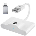 THT-020-3+ USB + USB-C / Type-C Wired to Wireless Carplay Adapter for Android Smartphone, THT-020-3+