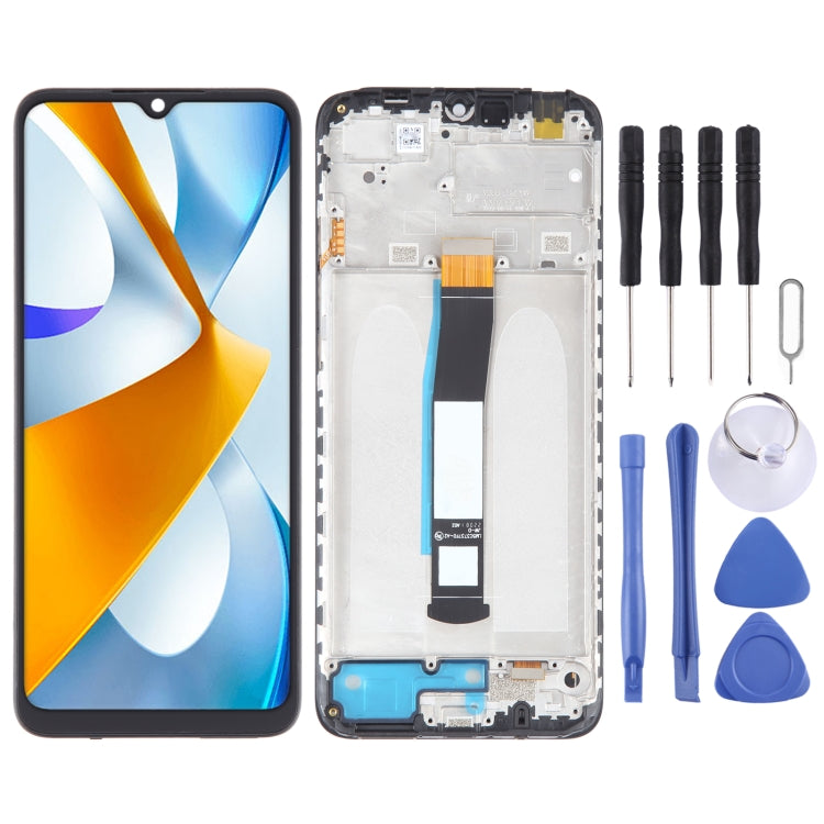 OLED Material LCD Screen For Digitizer Full Assembly with Frame, For Xiaomi Redmi A2, For Xiaomi Redmi A2+, For Xiaomi Poco C40, For Xiaomi Redmi 10 Ind...