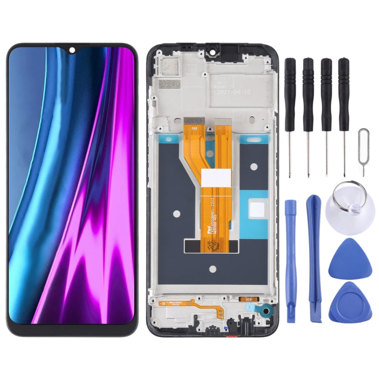 OEM LCD Screen Digitizer Full Assembly with Frame, For Realme C53 India RMX3762, For Realme V30, For Realme C33 2023 RMX3627, For Realme 10T            ...
