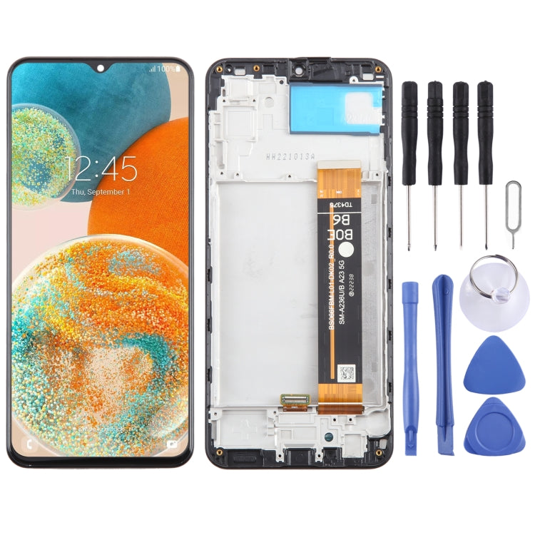 Original LCD Screen Digitizer Full Assembly with Frame, For Samsung Galaxy A23 4G SM-A235F, For Samsung Galaxy A23 5G SM-A236B                          ...