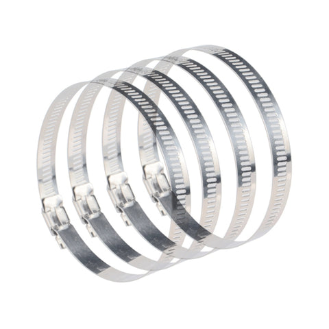 4 fascette stringitubo in acciaio inossidabile, clip per tubo del carburante, dimensioni: 91-114 mm, 4 PCS Size: 91-114mm - Novalix Store