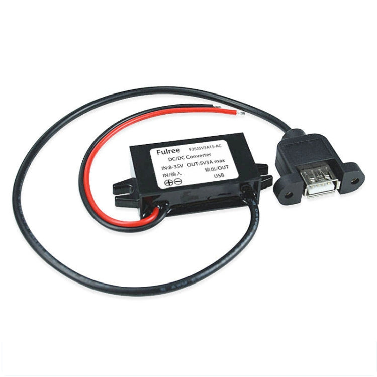12V to 5V 3A Car Power Converter DC Module Voltage Regulator, Type-C Elbow, Type-C Straight, USB Female with Ears, Dual USB Female, USB+Micro USB, USB+m...
