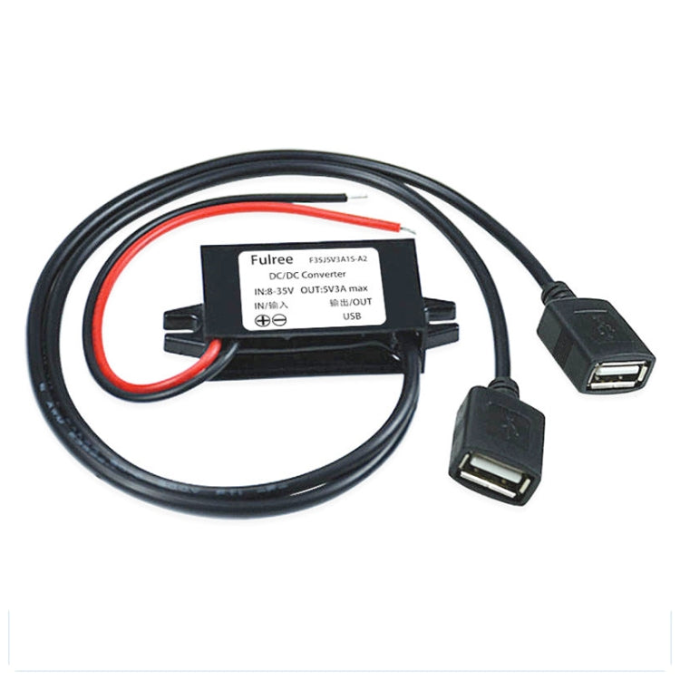 12V to 5V 3A Car Power Converter DC Module Voltage Regulator, Type-C Elbow, Type-C Straight, USB Female with Ears, Dual USB Female, USB+Micro USB, USB+m...