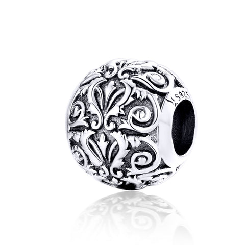 Accessori per collana braccialetto fai-da-te con perline a forma di fiore retrò in argento sterling S925