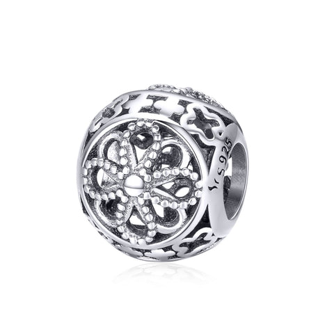 Accessori per collana braccialetto fai-da-te con perline a forma di fiore cavo in argento sterling S925