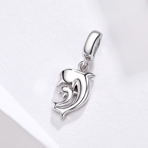 Accessori per collana braccialetto fai-da-te con ciondolo delfino in argento sterling S925