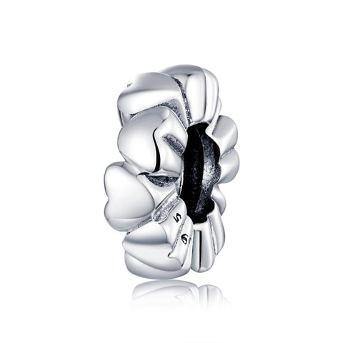 Accessori per collana braccialetto fai-da-te con perline a forma di cuore in argento sterling S925