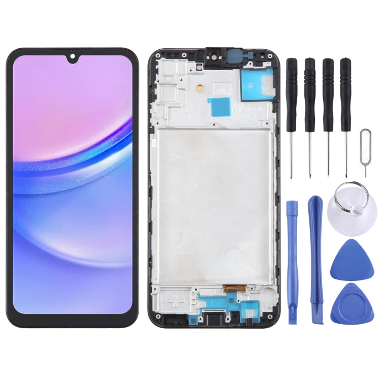 OLED LCD Screen Digitizer Full Assembly with Frame, For Samsung Galaxy A15 5G SM-A156B 6.43inch, For Samsung Galaxy A15 5G SM-A156B 6.36inch            ...