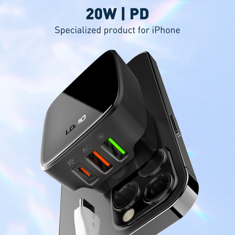 32W LDNIO Type-C Dual USB Charger with 1m Cable, US Plug