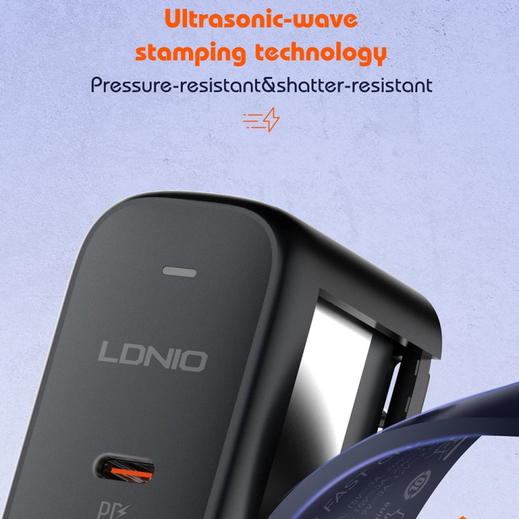 LDNIO Q366 65W USB-C Charger with Dual Ports and Cable