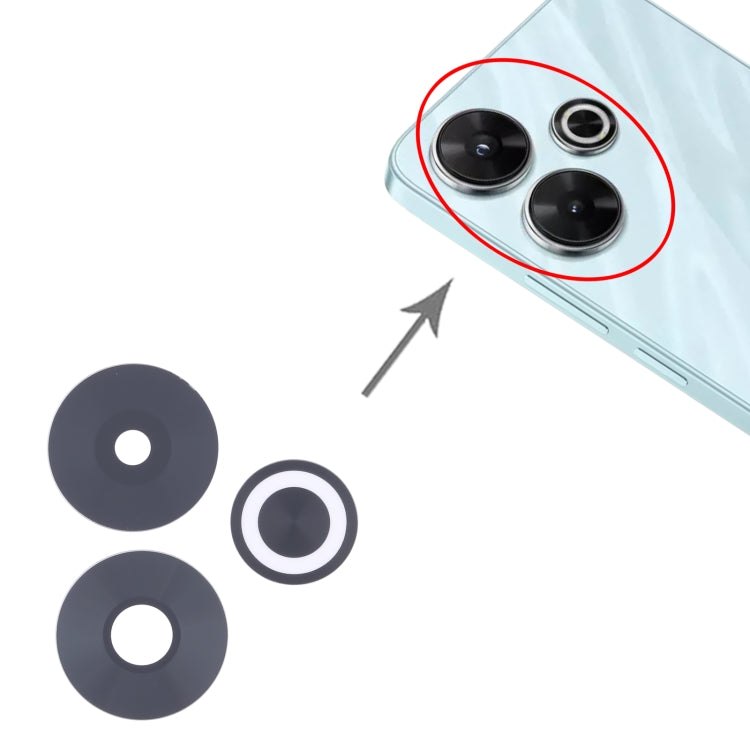 10pcs Back Camera Lens, For Xiaomi Redmi Note 13R, For Xiaomi Poco F6, For Xiaomi Redmi Turbo 3, For Xiaomi Poco M6 Pro 4G, For Xiaomi Poco X6 Neo      ...