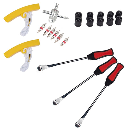 22 in 1 strumento di riparazione pneumatici per auto/moto cucchiaio cucchiai per pneumatici strumenti per cambio pneumatici a leva con protezione per pneumatici gialla, A2981 22 in 1 - Novalix Store