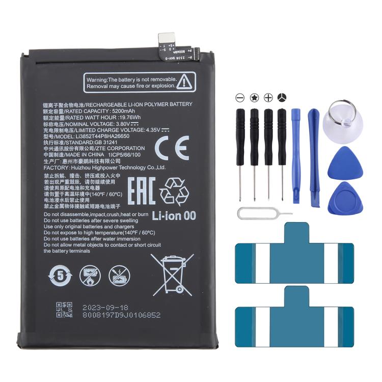 Battery Replacement, For ZTE Axon 60 / 60 Lite E6706ZTE-B 5000mAh, For ZTE Blade A34 / A54 GH6701-GH6702 5000mAh                                        ...