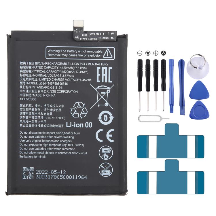 Battery Replacement, For ZTE Axon 60 / 60 Lite E6706ZTE-B 5000mAh, For ZTE Blade A34 / A54 GH6701-GH6702 5000mAh                                        ...