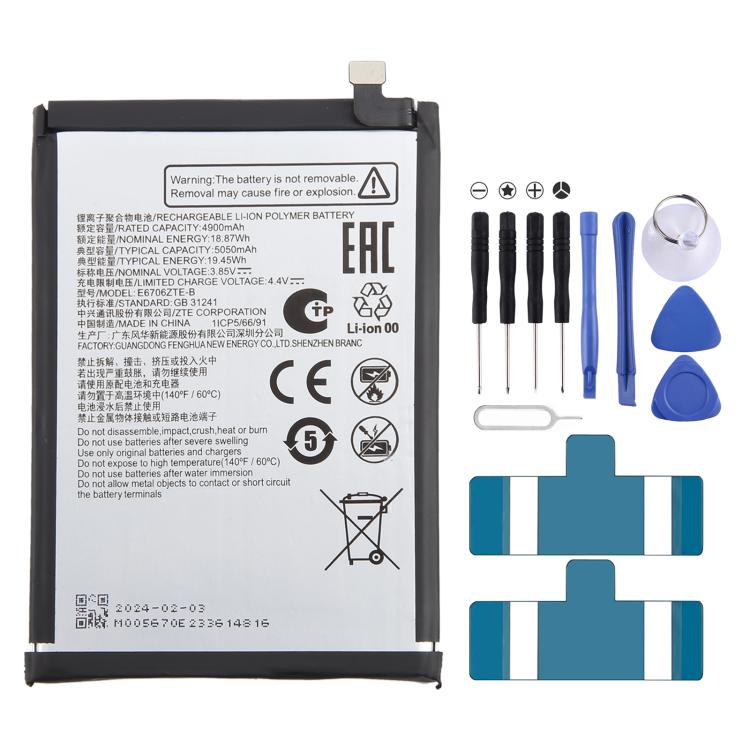 Battery Replacement, For ZTE Axon 60 / 60 Lite E6706ZTE-B 5000mAh, For ZTE Blade A34 / A54 GH6701-GH6702 5000mAh                                        ...