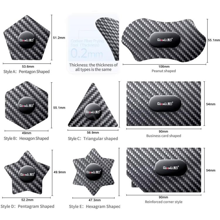 Qianli High Toughness Multifunctional Carbon Fiber Prying Tool, Pentagon Shaped, Hexagon Shaped, Triangular shaped, Pentagram Shaped, Hexagram Shaped   ...