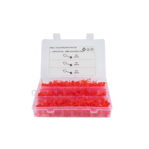 Kit d'assortiment de robinets antipolver en plastique et polyéthylène M6 / M8 / M10 de 350 pièces pour raccord Zerk pour huile d'herbe, 350 PCS