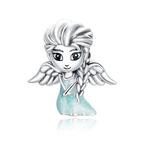 S925 Sterling Silver Snowflake Elfo Ragazza Perline Bracciale fai da te Accessori per collane, Elf Girl