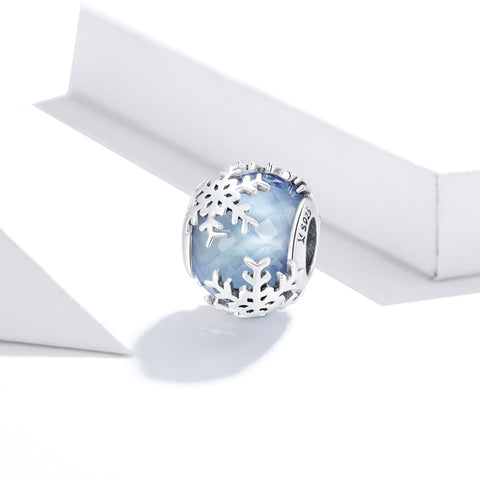 Accessori per collana braccialetto fai-da-te con perline di cristallo di fiocco di neve in argento sterling S925, Fiocco di neve